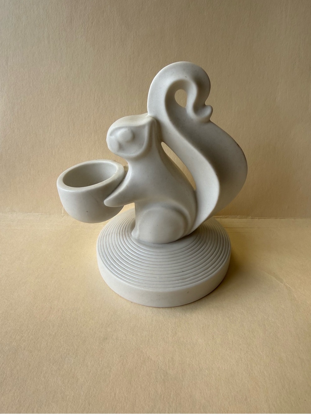 Jonathan Adler White Bisque Porcelain Squirrel Match Holder.